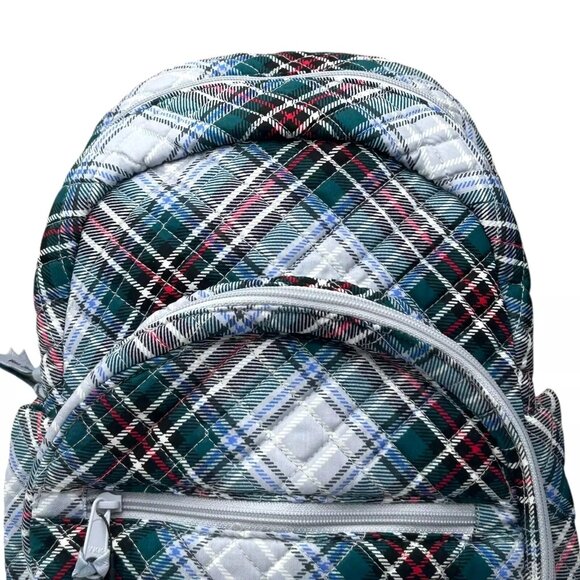 Vera Bradley Cotton Compact Backpack Snowy Plaid‎ Quilted 20L Machine Washable main image 11